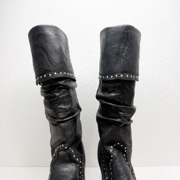 Dingo Leather Studded Buckle Detail Western Boots - Picture 3 of 16